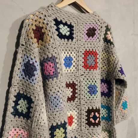 granny square bottleneck knit / gray