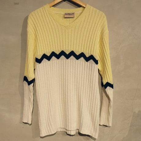 gizagiza knit / cream yellow × white