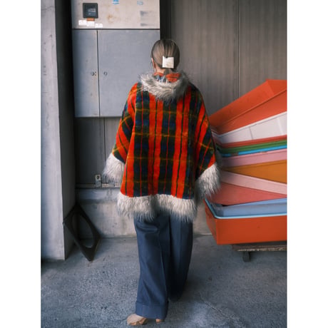 〜60s vintage check poncho