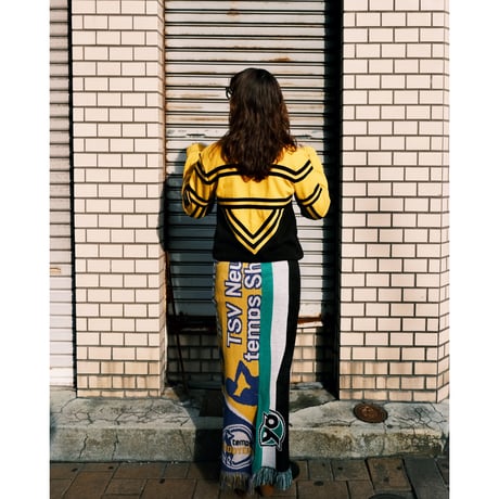 sports muffler remake skirt / yellow