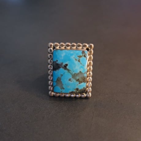 navajo / square turquoise ring