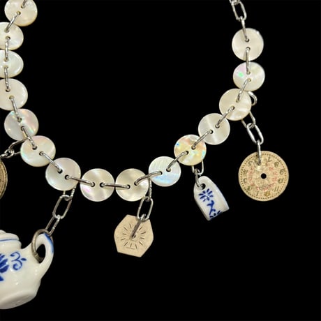 eski. original shell chain necklace "pot&cup"