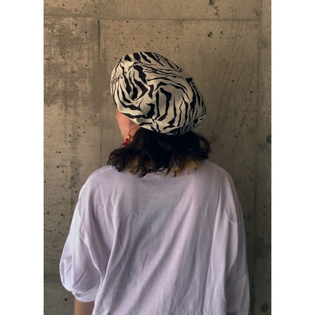 momapatchwork / béret " beige×zebra "