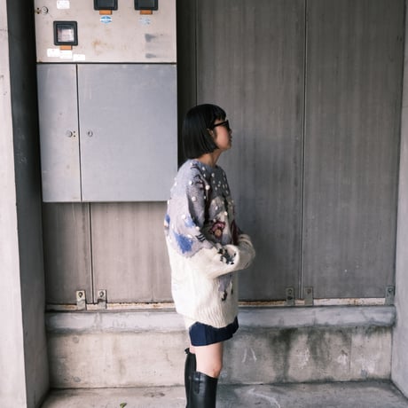 70〜80s / skating  design mohair knit