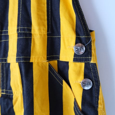 "GAME BIBS" stripe overall