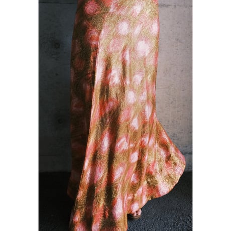 〜70s vintage gold flare skirt