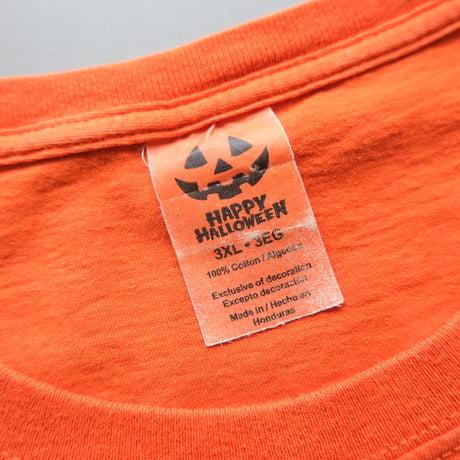 skull print tee / orange