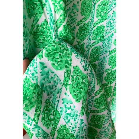 japan vintage / green mini dress