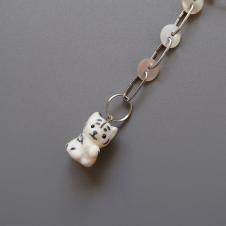 eski. original shell chain necklace "white tiger"