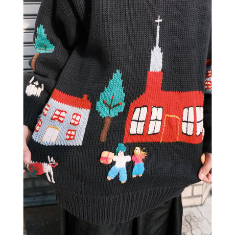 3D cotton knit "church"