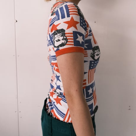 "Lincoln" print compact tee
