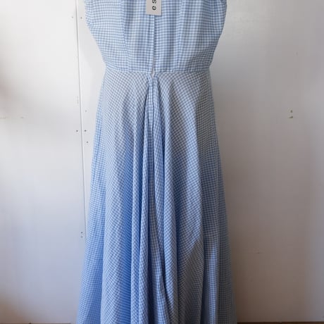 70s gingham check N/S dress