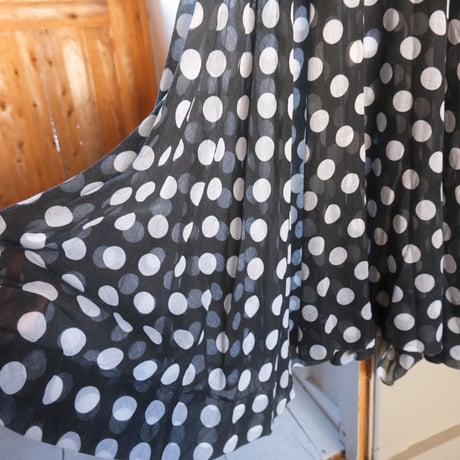 70s vintage / see-through polka dot dress