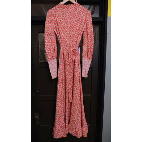 vintage flower dress / red