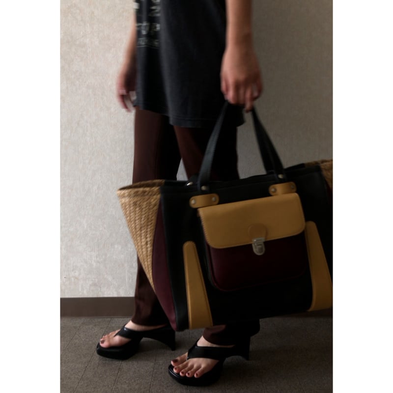 carven leather paper basket bag e s k i