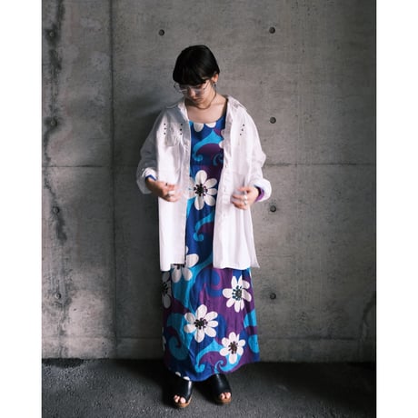 "hatome" design shirt / white