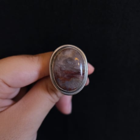 indian jewely / petrified wood ring