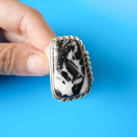 navajo / "zebra jasper" ring