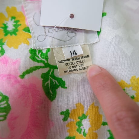 〜70's flower print frill dress