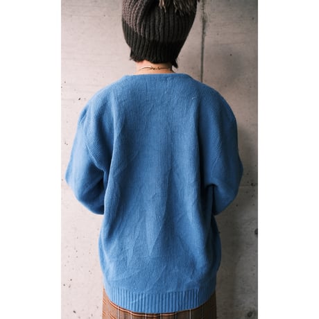 acryl knit cardigan / dull blue