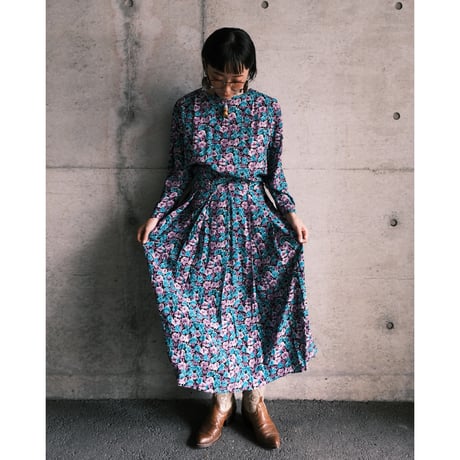 flower print dress “purple”