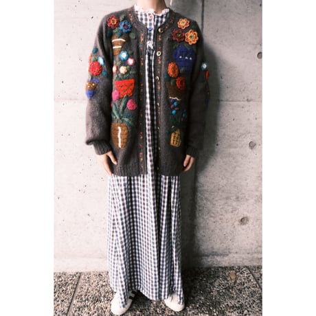 3D flower knit cardigan