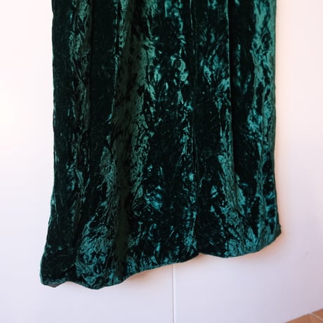 〜70s velours dress / green