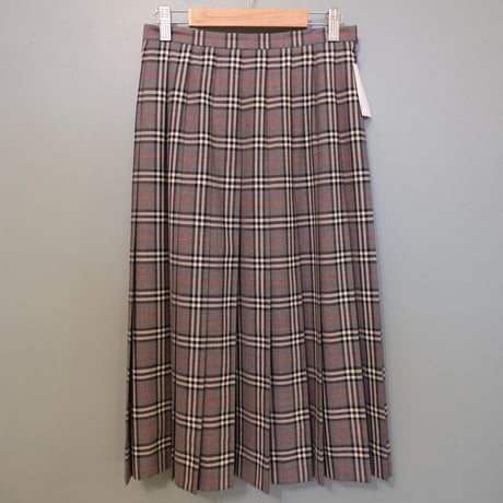 Burberry's / check pleats skirt / gray
