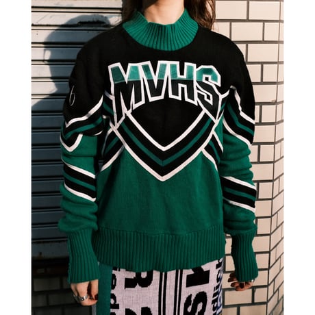 cheer knit / green × black