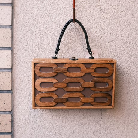 wooden  box bag / made in Japan