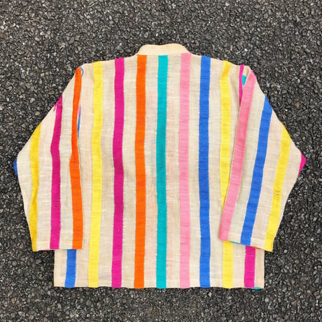 special vintage / multicolored tassel linen jacket