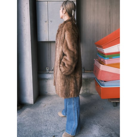 mink fur coat / balloon sleeve