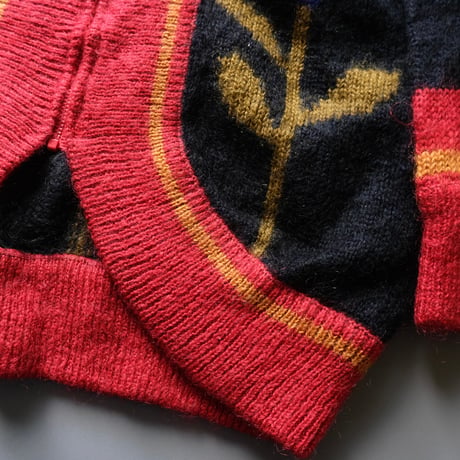 flower knit cardigan / mohair