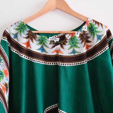 ethnic poncho tops “green”