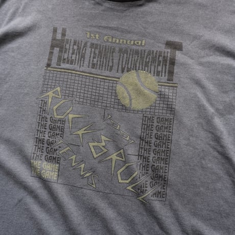 over dye tee "tennis" / black