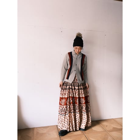 ethnic design wrap skirt / elephant
