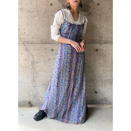 70s〜 Vera mont/floral print cami dress