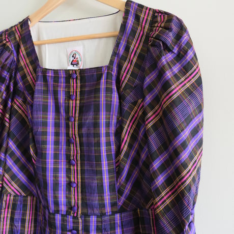 tyrol dress "check × purple"