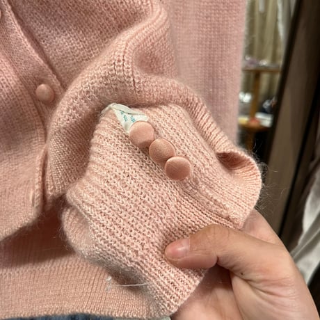 mohair cardigan with beads embroidery
