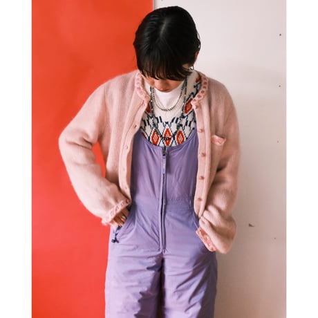 mohair cardigan with beads embroidery