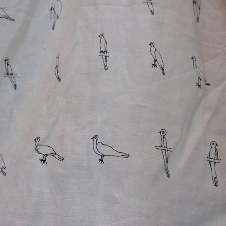 eski. × 画楽　hand paint linen dress "birds"