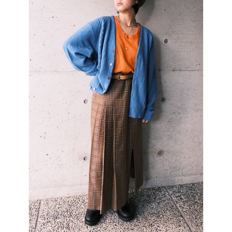 acryl knit cardigan / dull blue