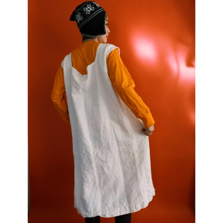 eski. × 画楽 / hand paint antique linen dress