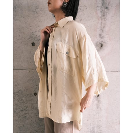 S/S silk shirt / "ivory"