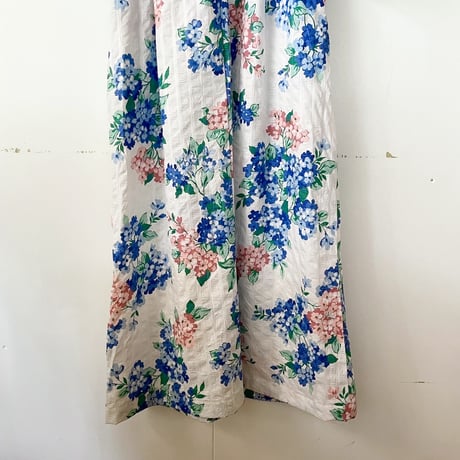 flower dress with big collar / made in USA