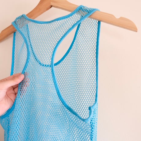 mesh tank top “blue”