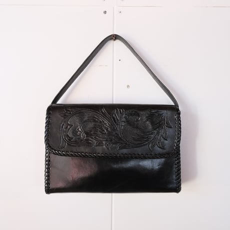 carving leather hand bag