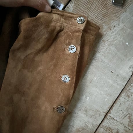 suède leather skirt / camel