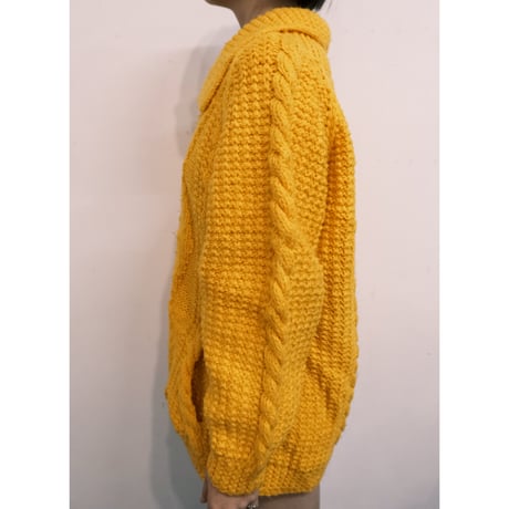 yellow cable knit cardigan