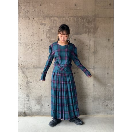 〜80s karin stevens/long check dress